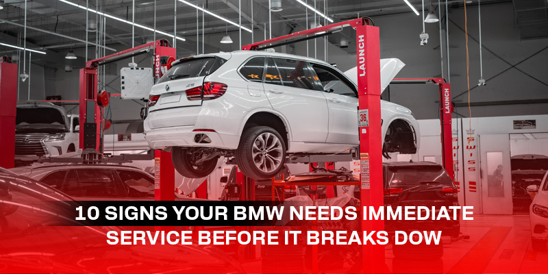 BMW car getting serviced